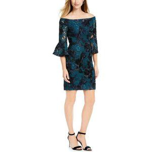 Adrianna Papell Floral Lace Off Shoulder Cocktail Dress